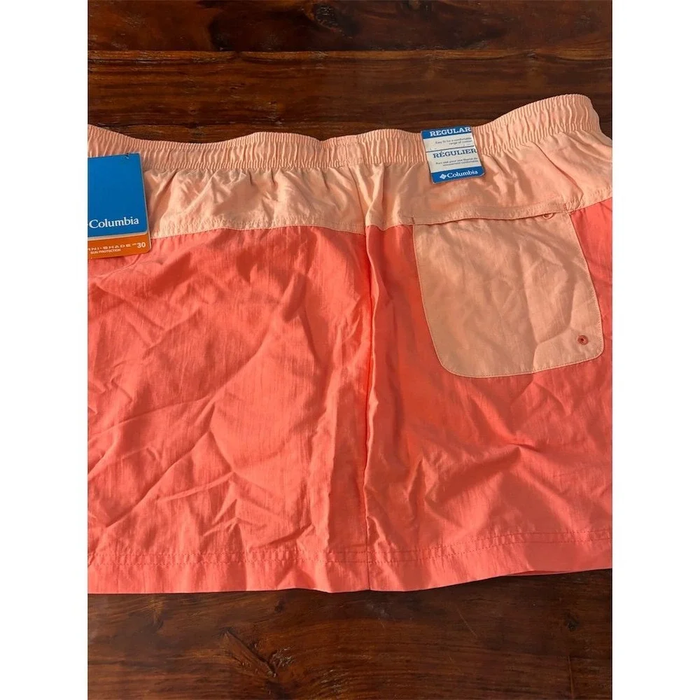 Columbia Two-Tone Coral and Light Peach Athletic Shorts - Picture 7 of 9